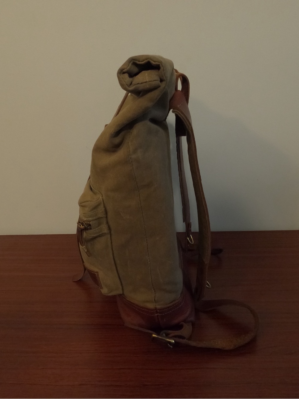 Bradley Mountain “Biographer” Roll-Top Waxed Canvas Backpack - Picture 4 of 11